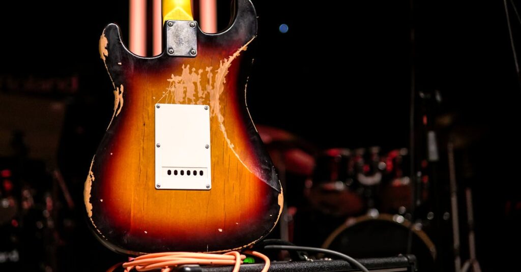 ギターケーブルの選び方と用途別のまとめを図解したイメージ。初心者からプロまで参考になる内容。